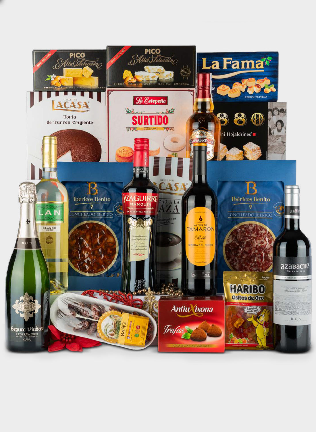 Lote Navideño Nº 1415 – Set Gourmet de Navidad con Vinos D.O., Cava y Selección Ibérica Premium