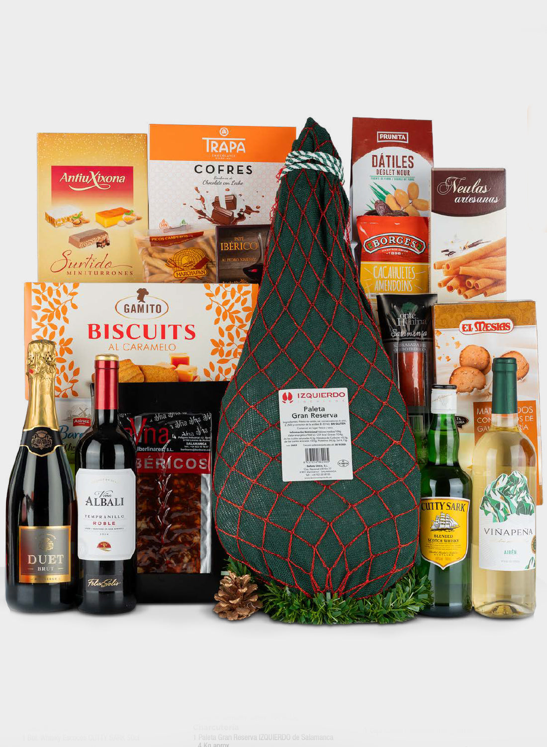 Lote Navideño Nº 16 – Set Gourmet de Navidad con Vinos D.O., Cava y Paleta Gran Reserva