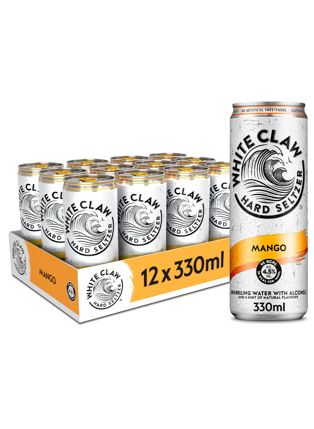 PACK LATAS BEBIDA ALCOHÓLICA CON GAS WHITE CLAW MANGO 33 CL X 12 UDS