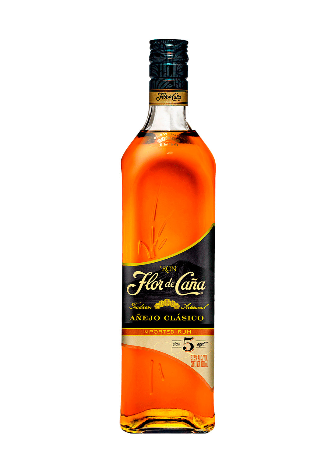 RON FLOR DE CAÑA ETIQUETA NEGRA 5 AÑOS 70 CL