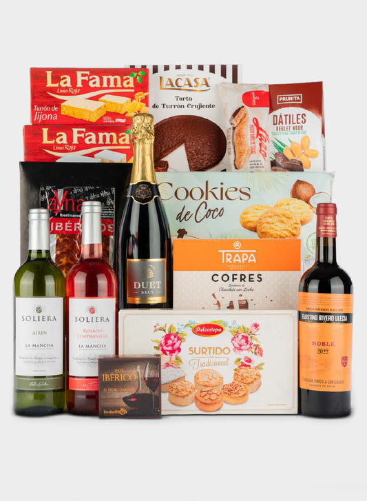 Lote Navideño Nº 4 – Set Gourmet de Navidad con Vinos, Cava y Embutido Ibérico