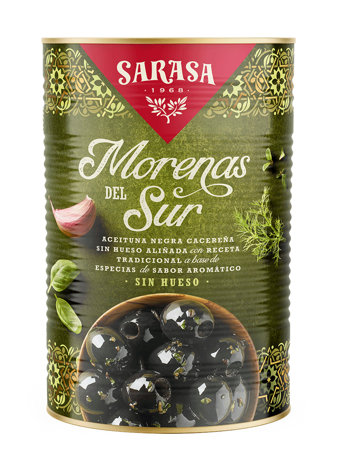ACEITUNAS MORENAS DEL SUR LATA SARASA 370 GR