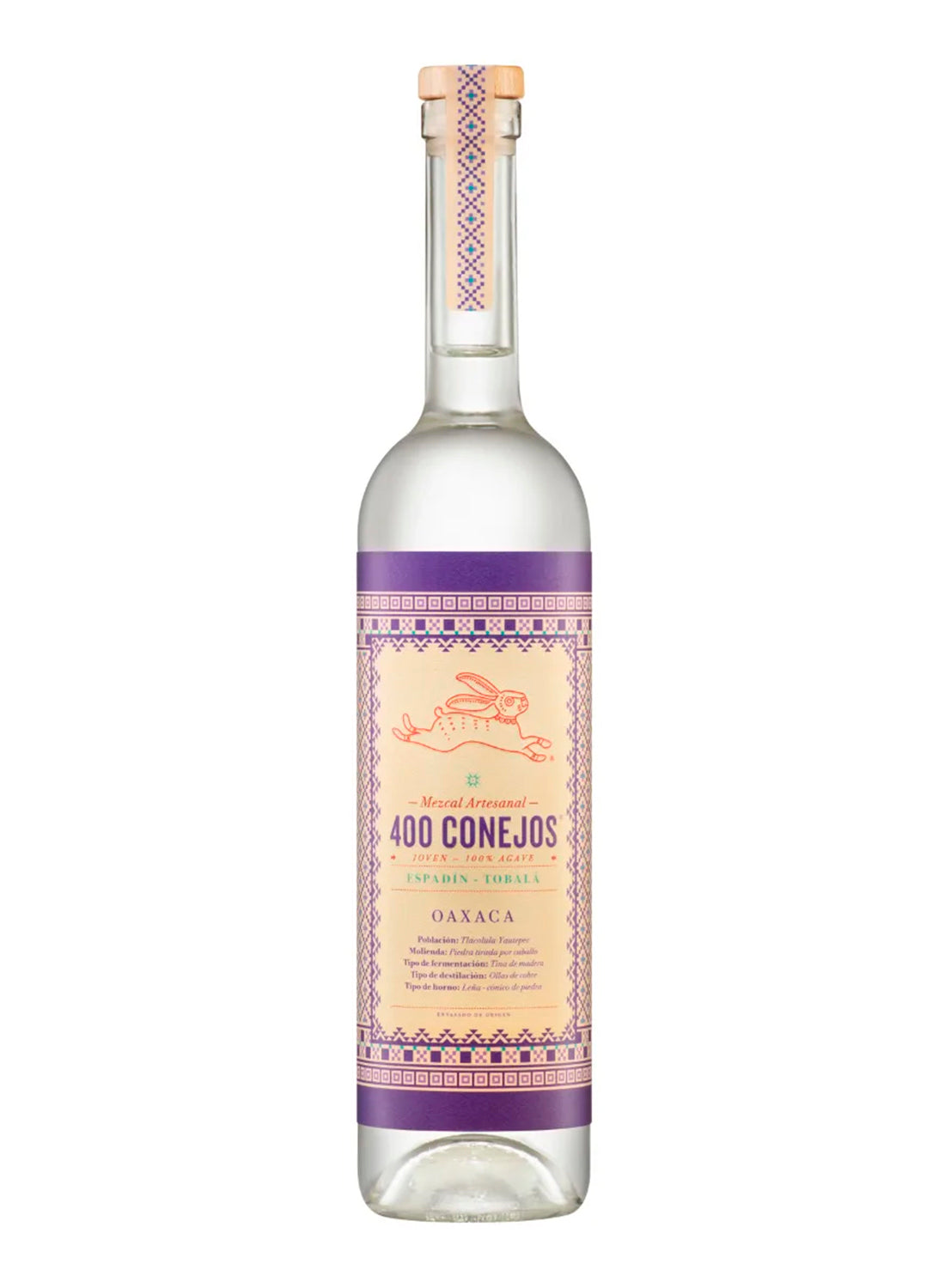 MEZCAL ARTESANAL JOVEN 400 CONEJOS ESPADÍN TOBALÁ 70 CL