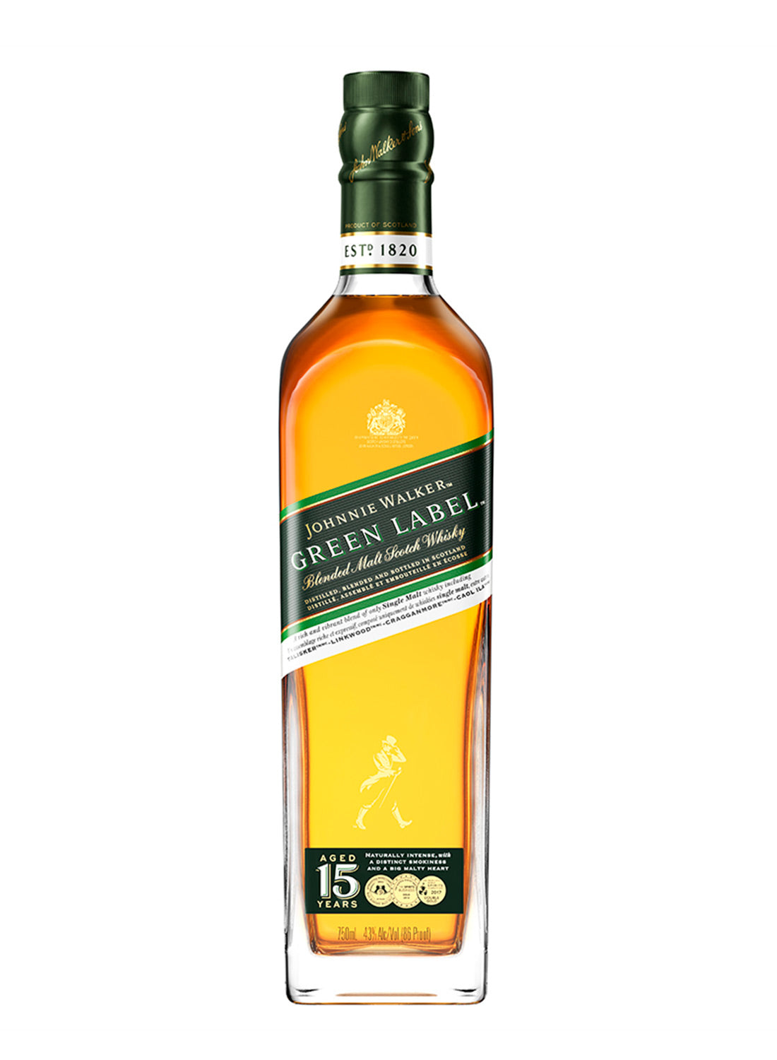 WHISKY JOHNNIE WALKER GREEN LABEL 70 CL