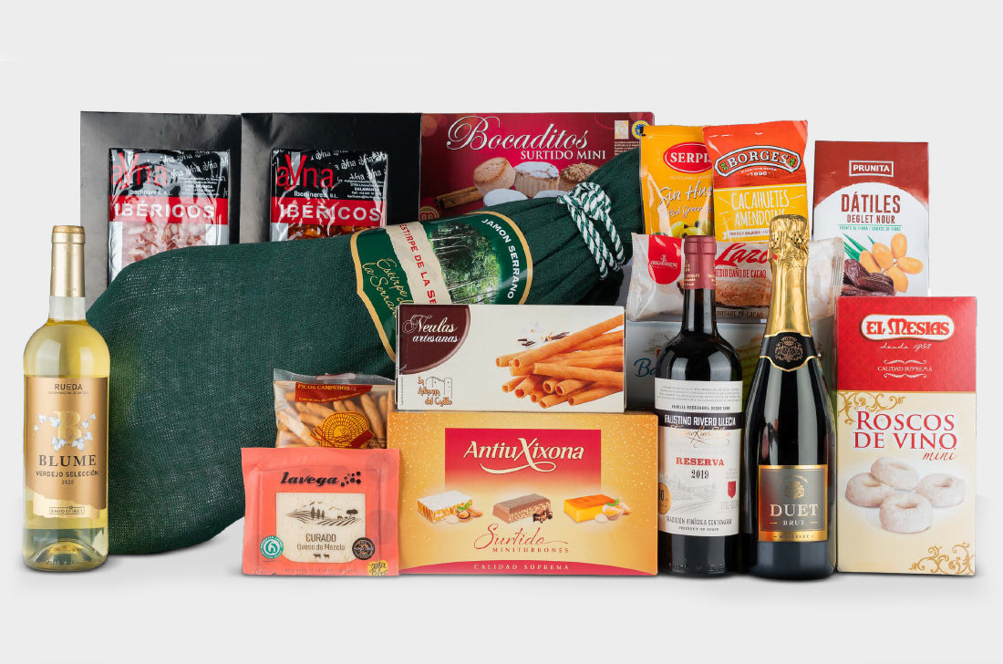 Lote Gourmet Navideño Nº 18 – Set Navideño con Vinos D.O., Cava y Jamón Serrano Gran Reserva
