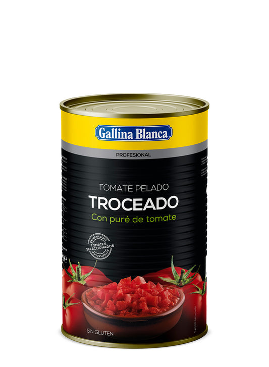 TOMATE PELADO TROCEADO GALLINA BLANCA 4 KG
