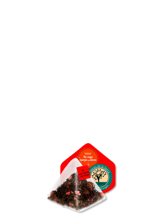 TÉ ROJO CUERPO DEL DESEO EN PIRÁMIDES RAICES DE LA TIERRA 30 UDS