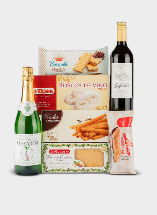Lote Navideño Nº 1 – Set Gourmet de Navidad con Vino, Sidra y Dulces Tradicionales