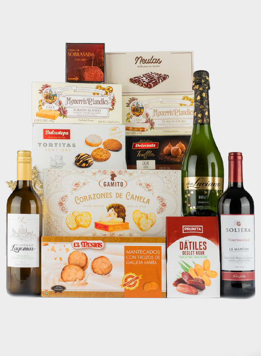 Lote Navideño Nº 3 – Set Gourmet de Navidad con Vinos, Cava y Dulces Artesanos
