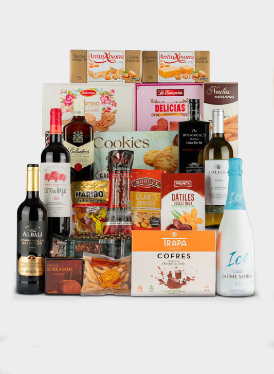 Lote Navideño Nº 9 – Set Gourmet de Navidad con Whisky, Ginebra Premium y Vinos Selectos
