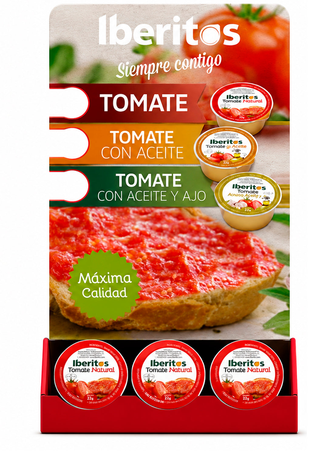 TOMATE NATURAL MONODOSIS IBERITOS 120 X 22 G EXPOSITOR