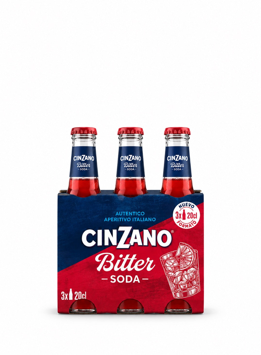 APERITIVO CINZANO BITTER SODA PACK 3 × 20 CL
